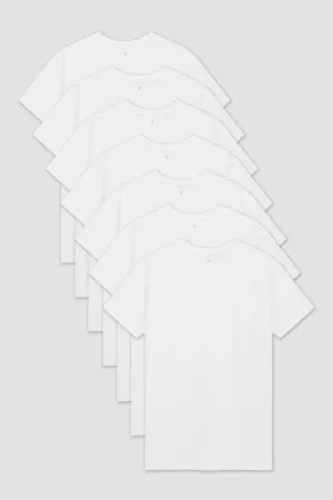 7 Pack Athletic Fit Crew Neck T-Shirt in White