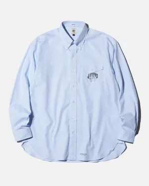 AARON CHANG BAGGY FIT OXFORD SPORT SHIRT - BLUE
