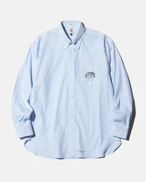 AARON CHANG BLUE/WHITE STRIPE BAGGY FIT OXFORD SHIRT