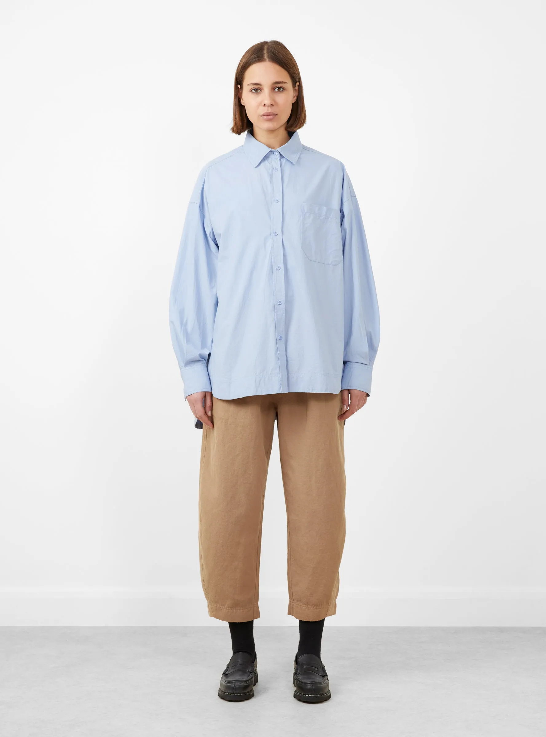 Aldea Oversized Button Down Oxford Blue
