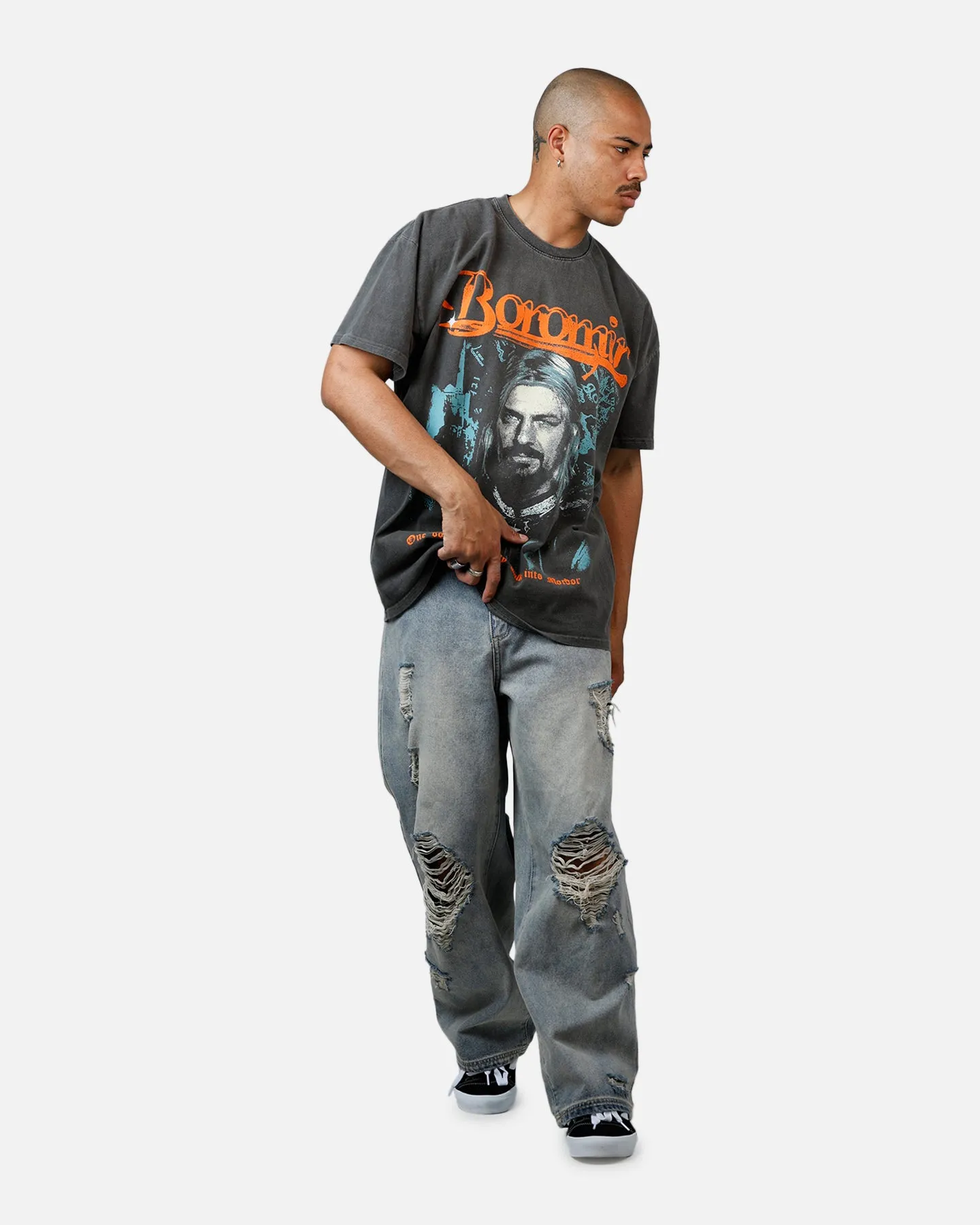 American Thrift X Lord Of The Rings Boromir Heavyweight T-Shirt Black Wash