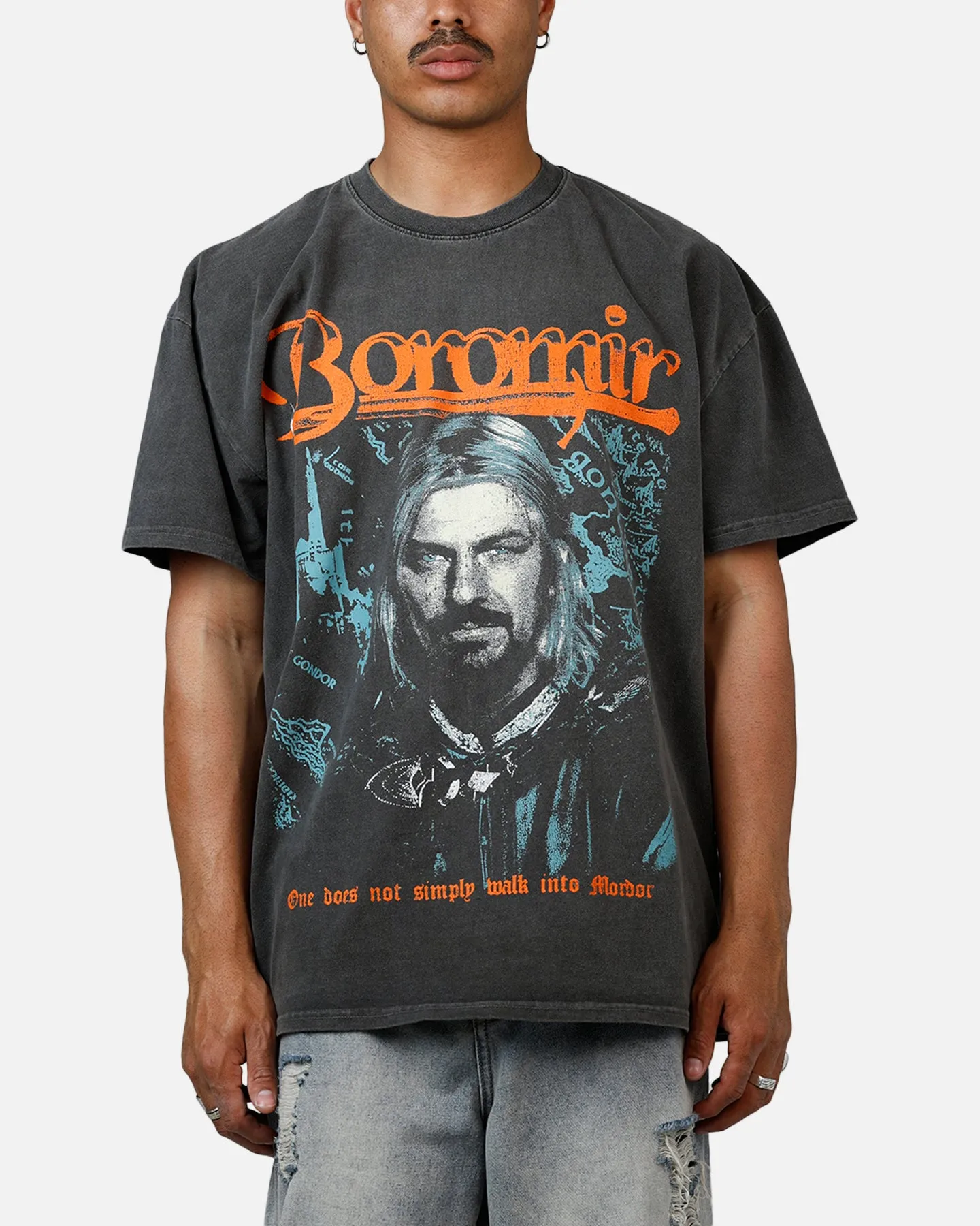 American Thrift X Lord Of The Rings Boromir Heavyweight T-Shirt Black Wash