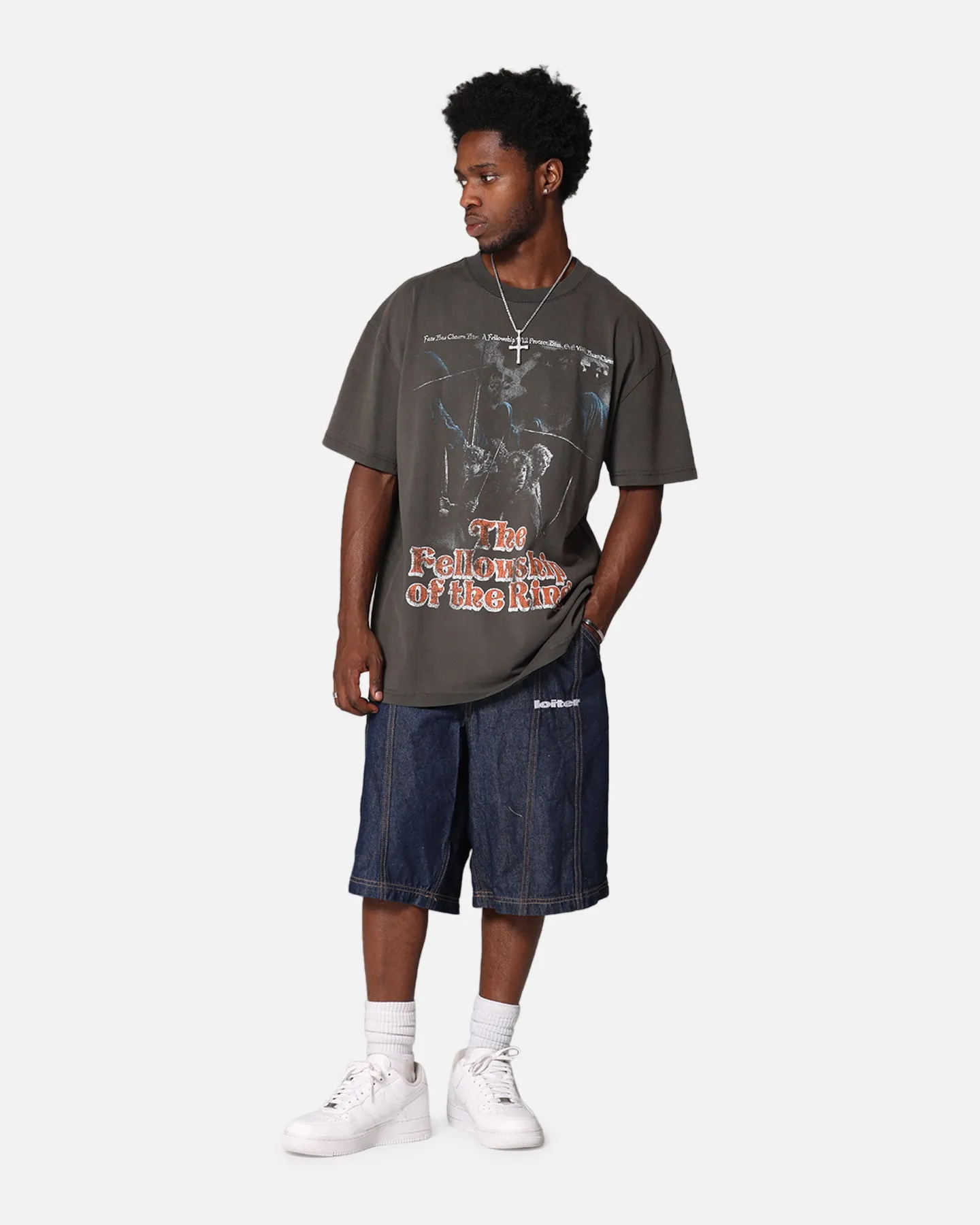 American Thrift X Lord Of The Rings Fellowship Heavy T-Shirt Black Wash