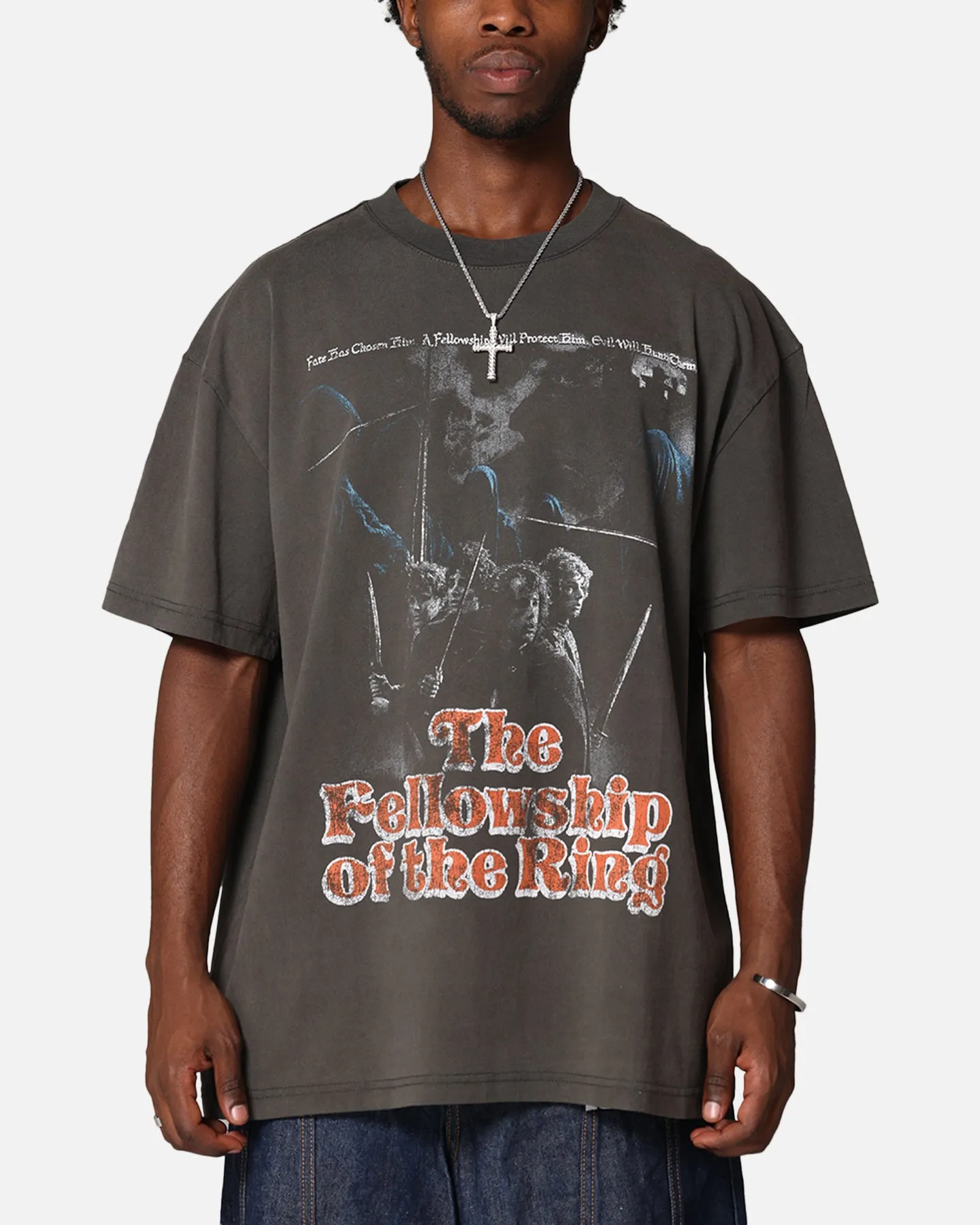 American Thrift X Lord Of The Rings Fellowship Heavy T-Shirt Black Wash
