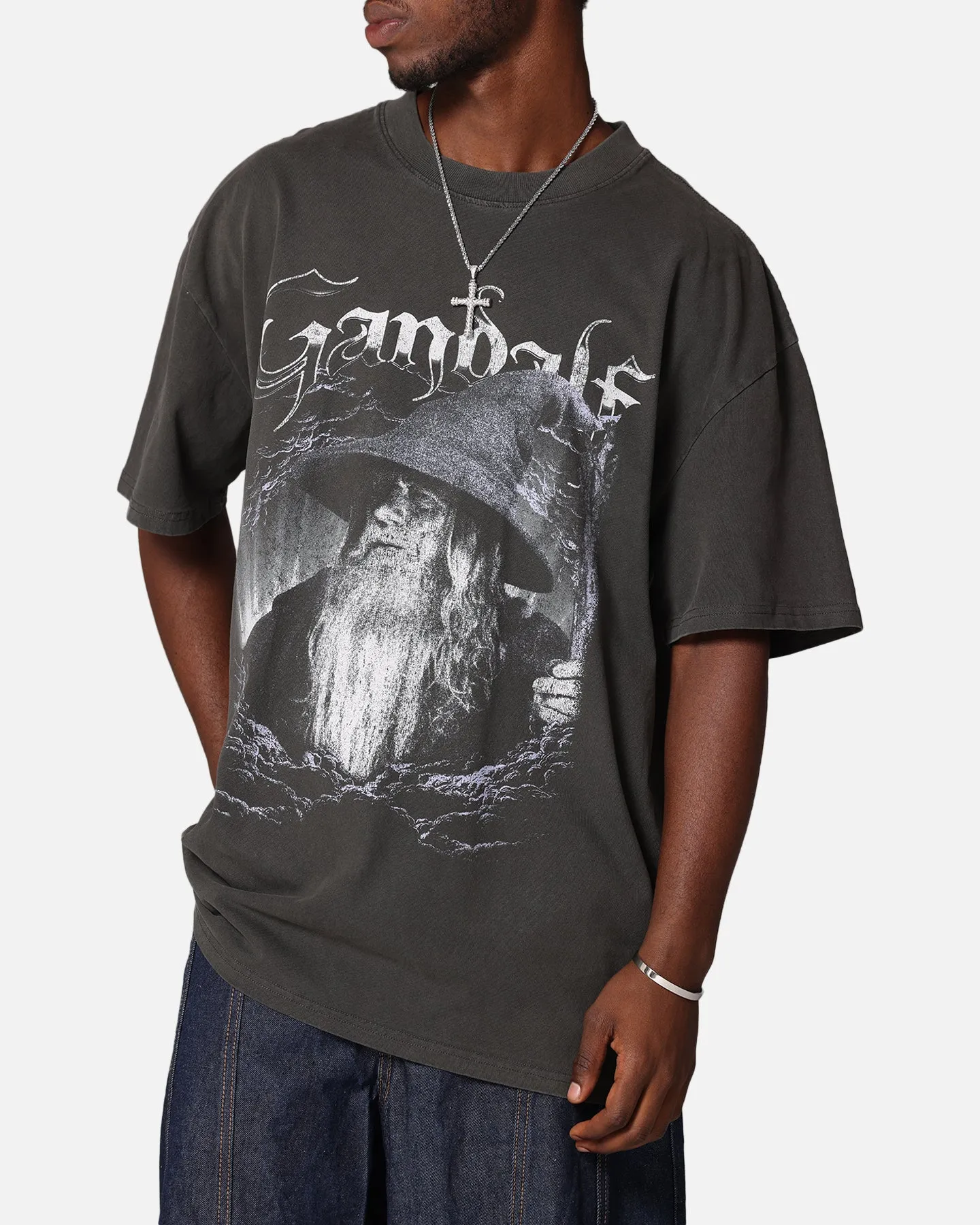 American Thrift X The Lord Of The Rings Gandalf Heavy T-Shirt Black Wash