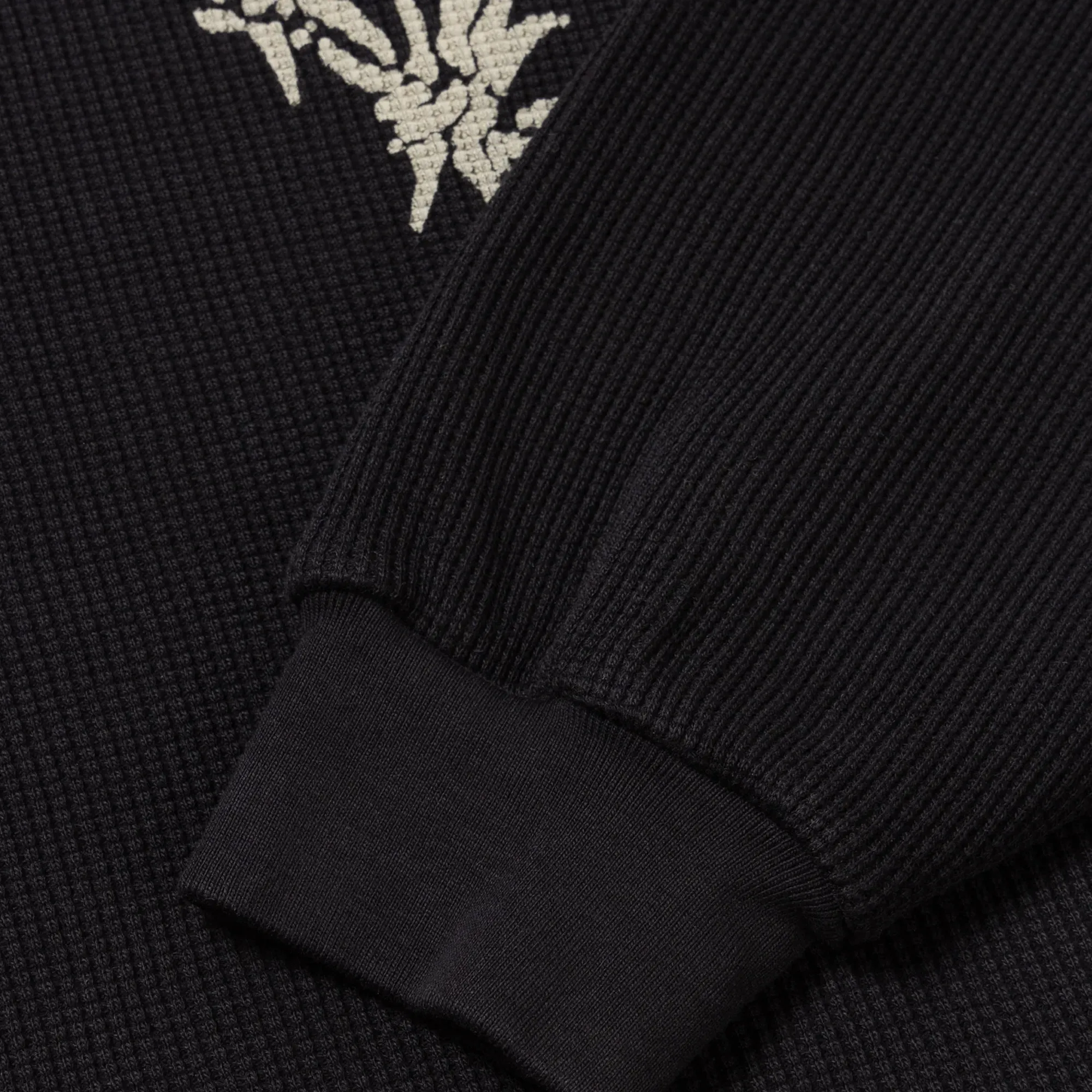 Aries Peace Press Gothic Waffle Long Sleeve Tee Black AR6003903