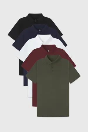Athletic Fit All Rounder Polo Shirt 5-Pack