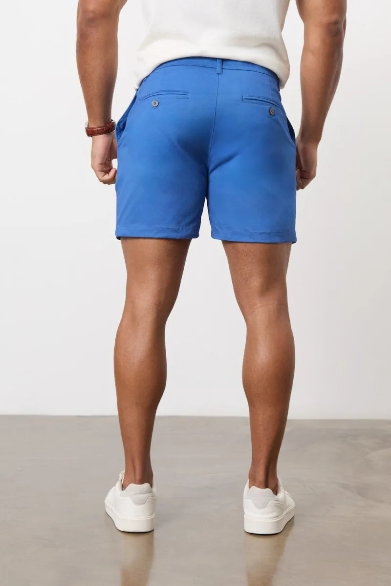 Athletic Fit Chino Shorts 5'' in Mid Blue