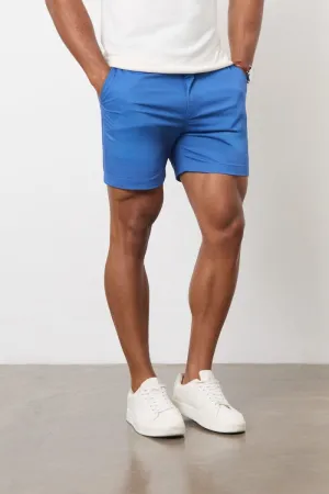 Athletic Fit Chino Shorts 5'' in Mid Blue