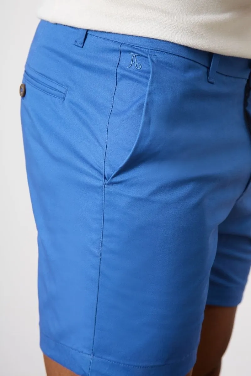 Athletic Fit Chino Shorts 5'' in Mid Blue
