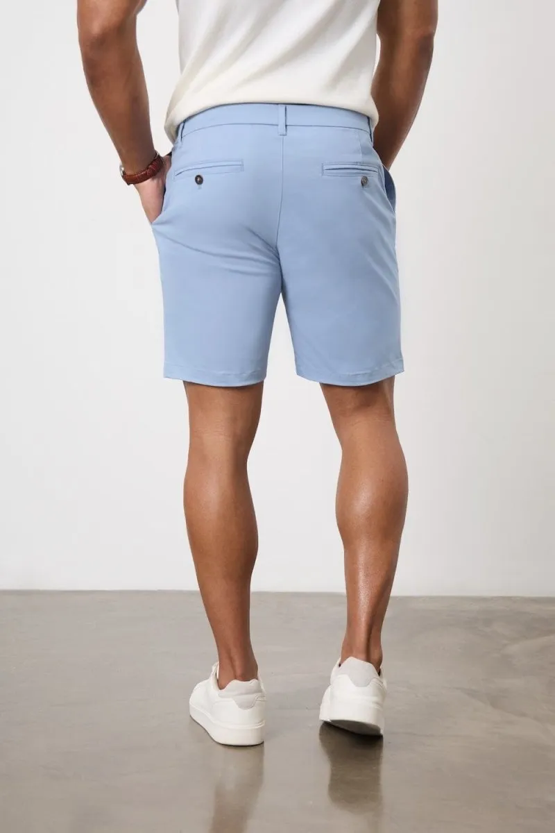 Athletic Fit Chino Shorts 7" in Light Blue