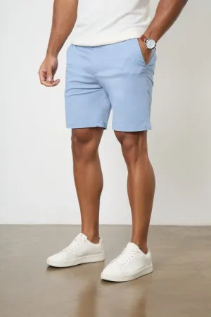 Athletic Fit Chino Shorts 7" in Light Blue