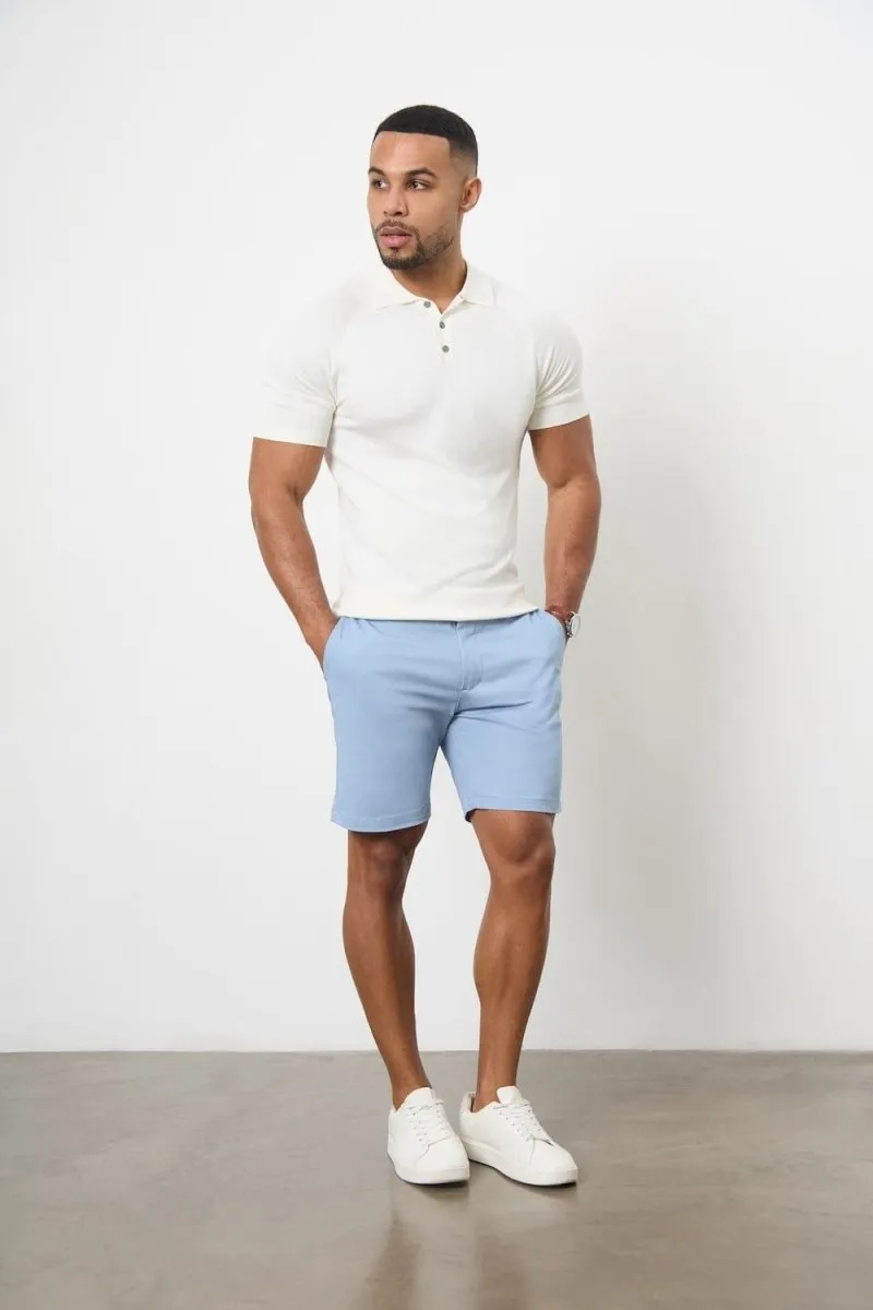 Athletic Fit Chino Shorts 7" in Light Blue