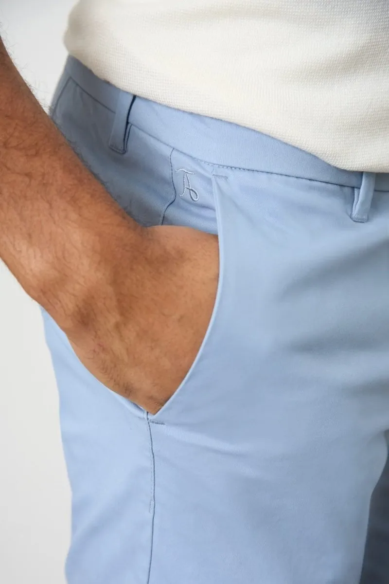 Athletic Fit Chino Shorts 7" in Light Blue