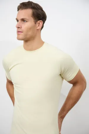 Athletic Fit Crew Neck T-Shirt in Lemon