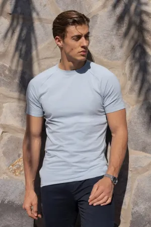Athletic Fit Crew Neck T-Shirt in Pale Blue