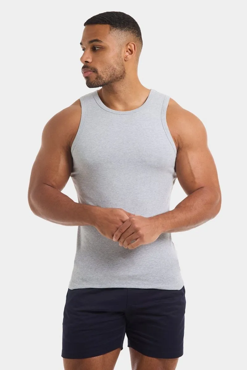 Athletic Fit Tank Top in Grey Marl