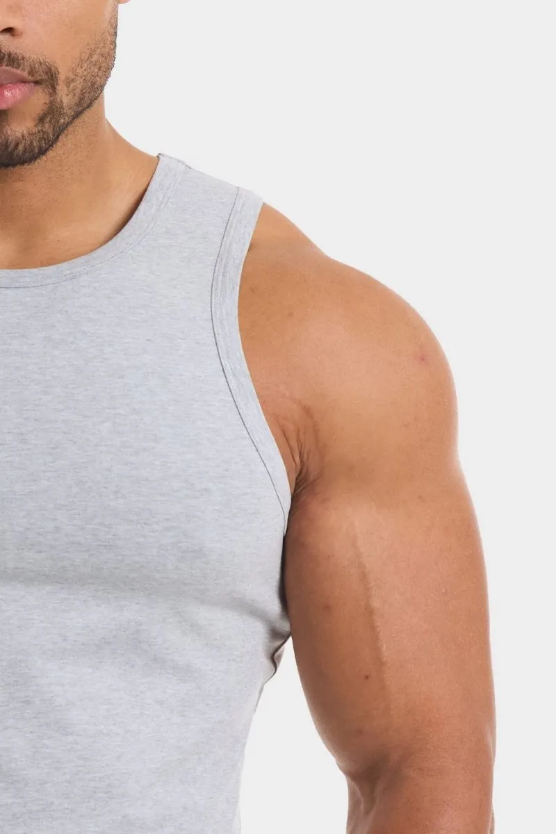 Athletic Fit Tank Top in Grey Marl