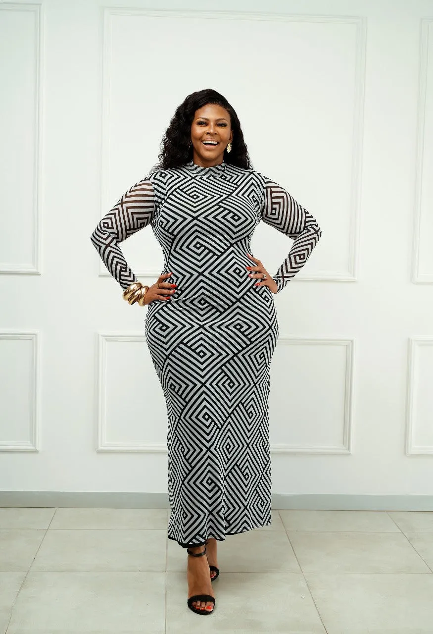 Bandile Bodycon Dress - Black/White