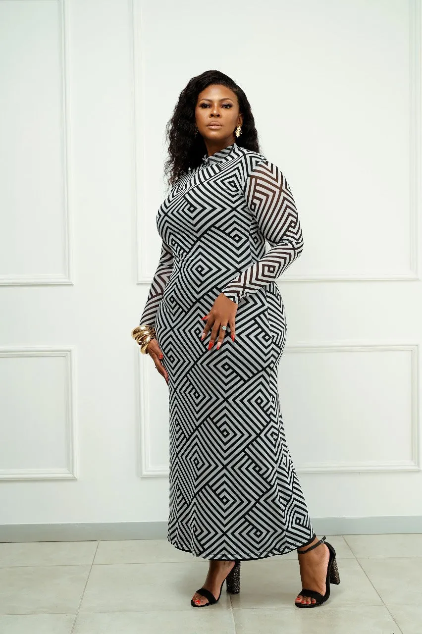Bandile Bodycon Dress - Black/White