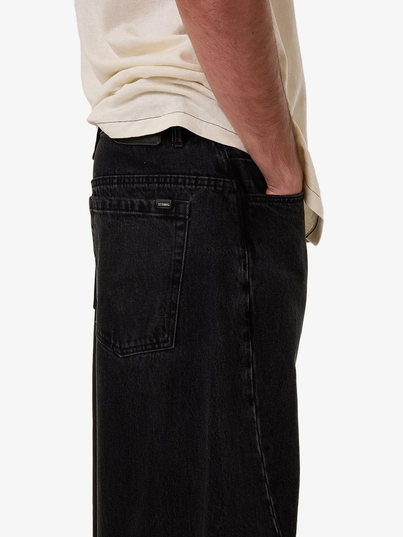 Barrel Leg Balloon Baggy Denim Jean - Aged Black
