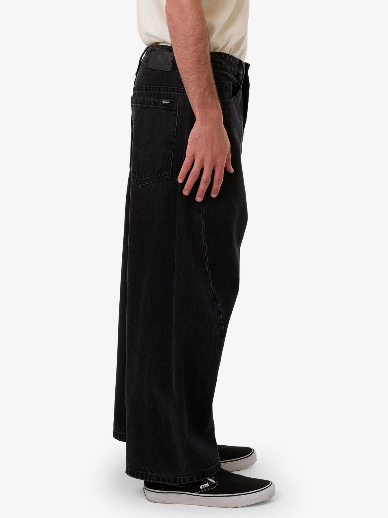 Barrel Leg Balloon Baggy Denim Jean - Aged Black