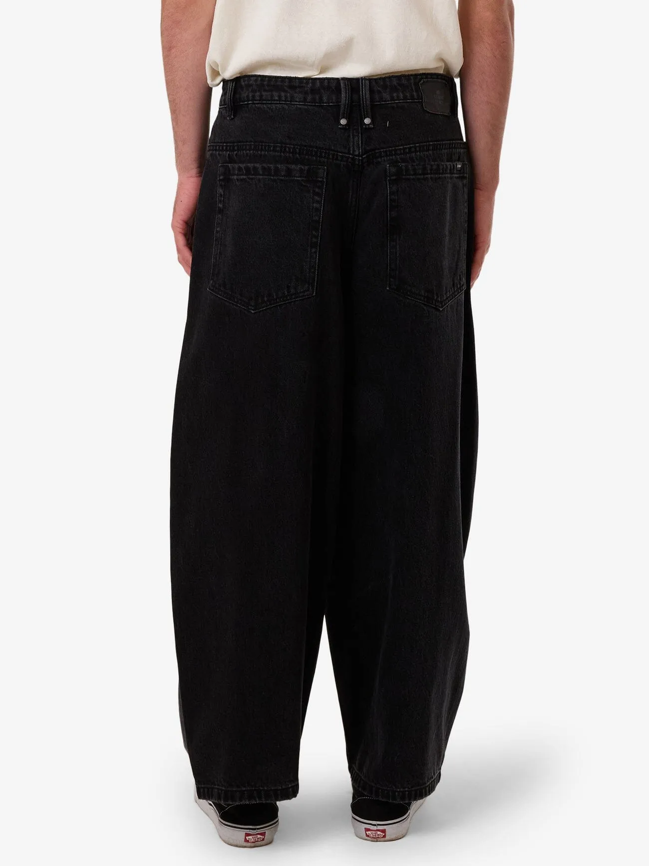 Barrel Leg Balloon Baggy Denim Jean - Aged Black