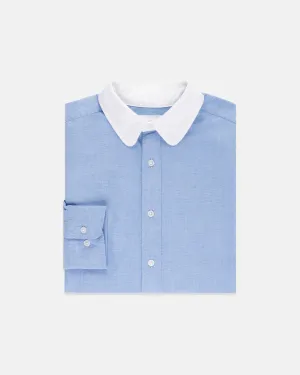 BLUE CLUB COLLAR OXFORD SHIRT - TRIM FIT