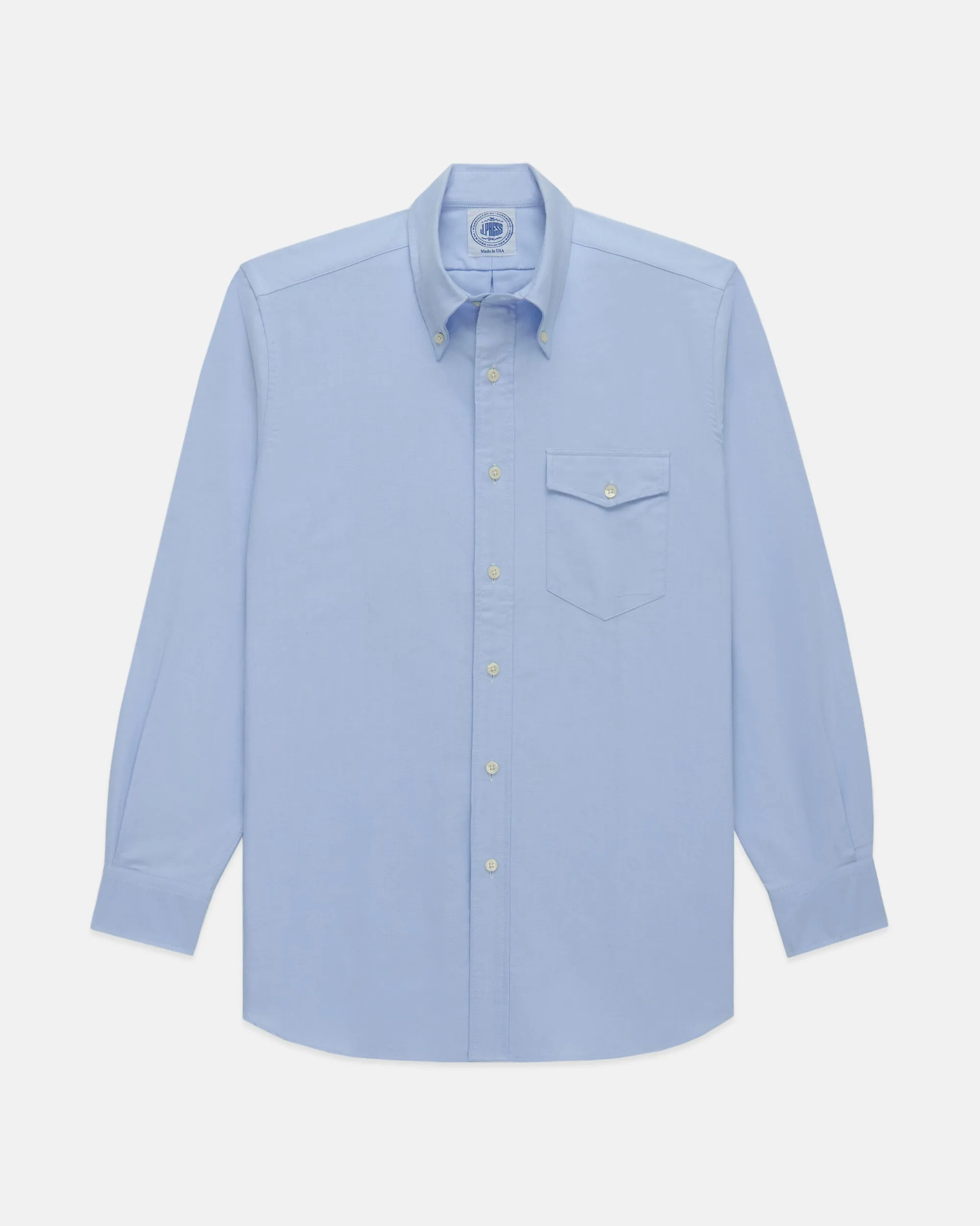 BLUE OXFORD BUTTON DOWN SHIRT -  FLAP POCKET
