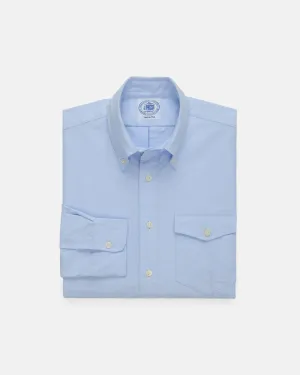 BLUE OXFORD BUTTON DOWN SHIRT -  FLAP POCKET