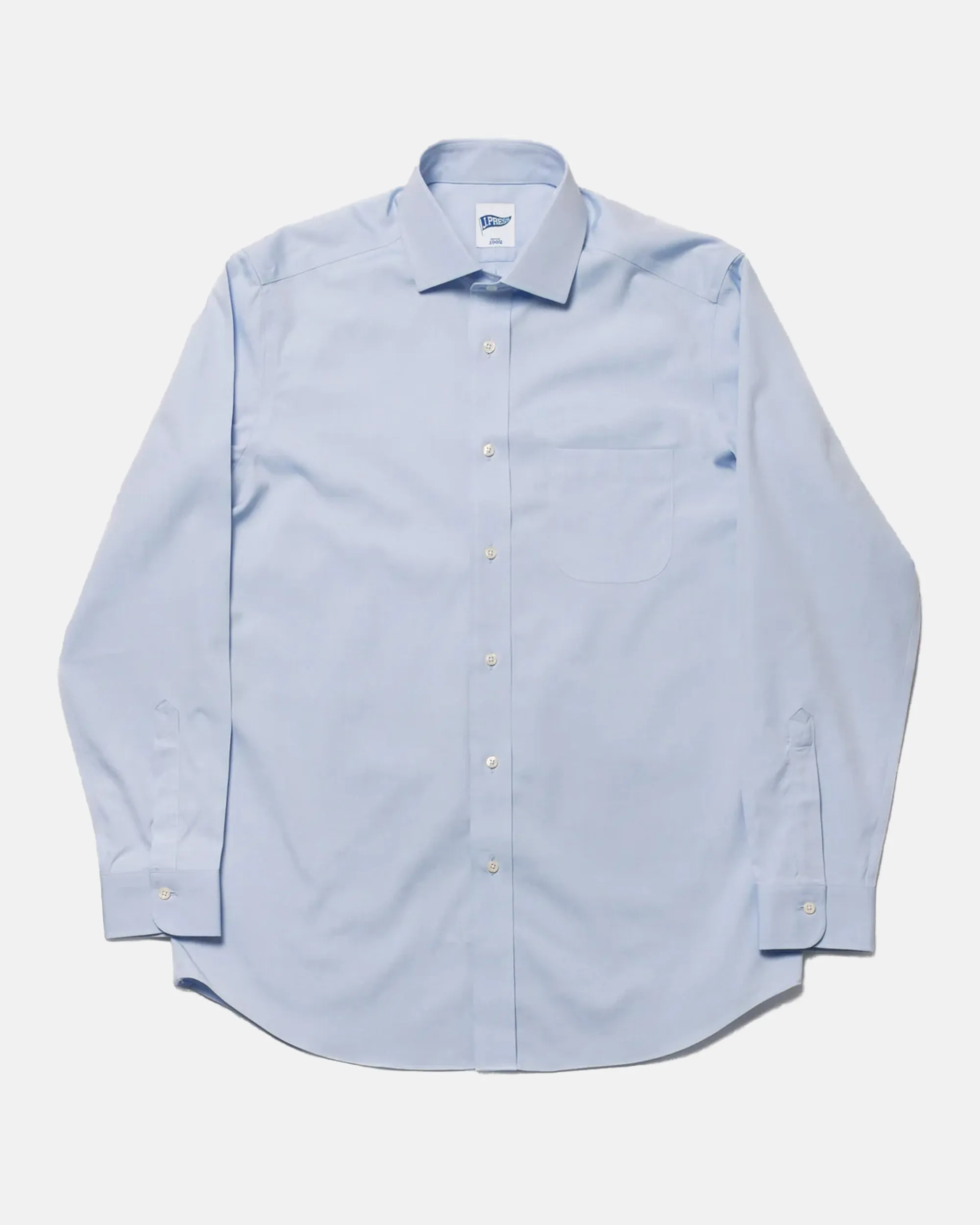 BLUE PINPOINT OXFORD SPREAD COLLAR SHIRT - TRIM FIT