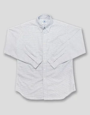 BLUE TATTERSALL OXFORD DRESS SHIRT