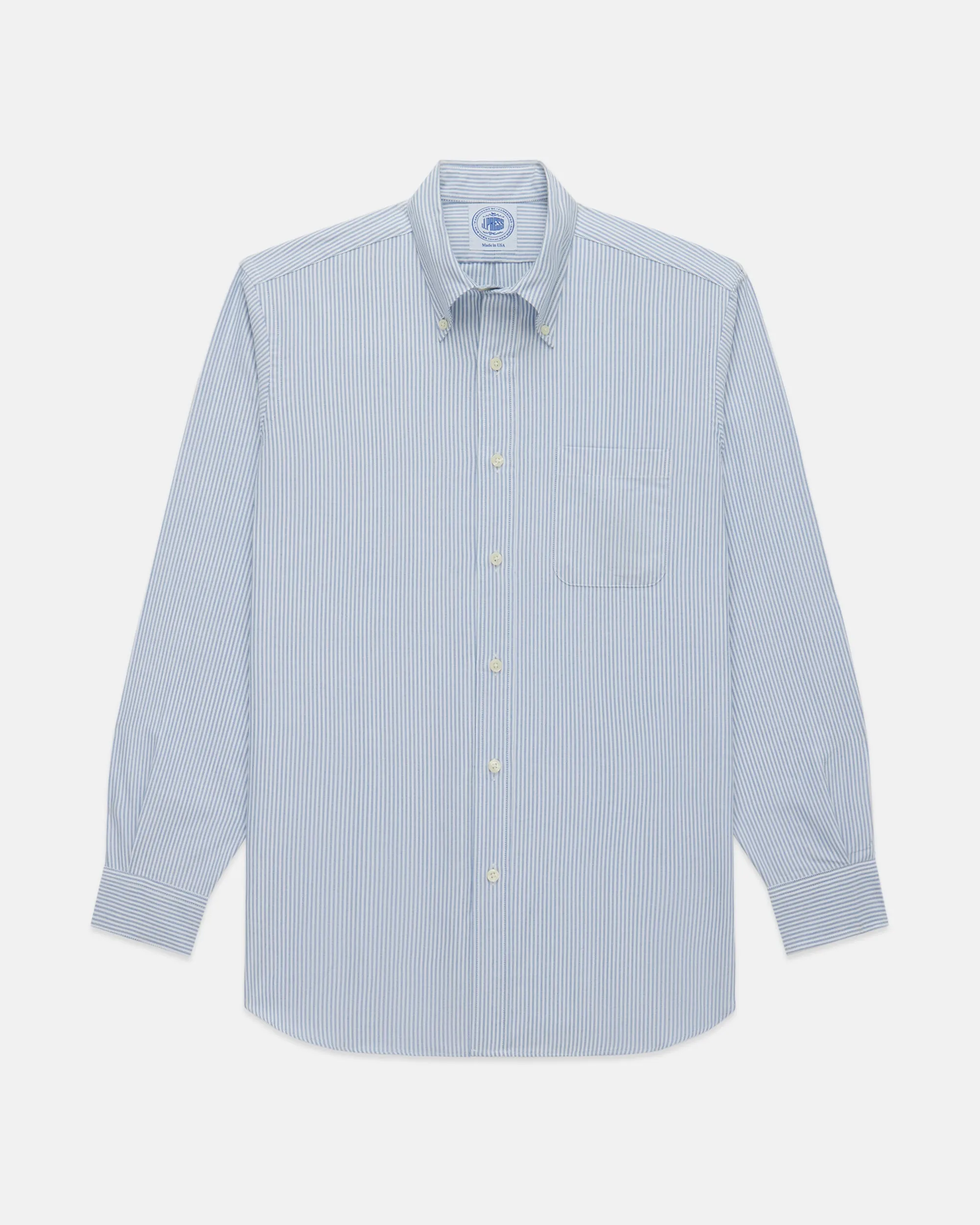 BLUE UNIVERSITY STRIPE OXFORD SHIRT - TRIM FIT