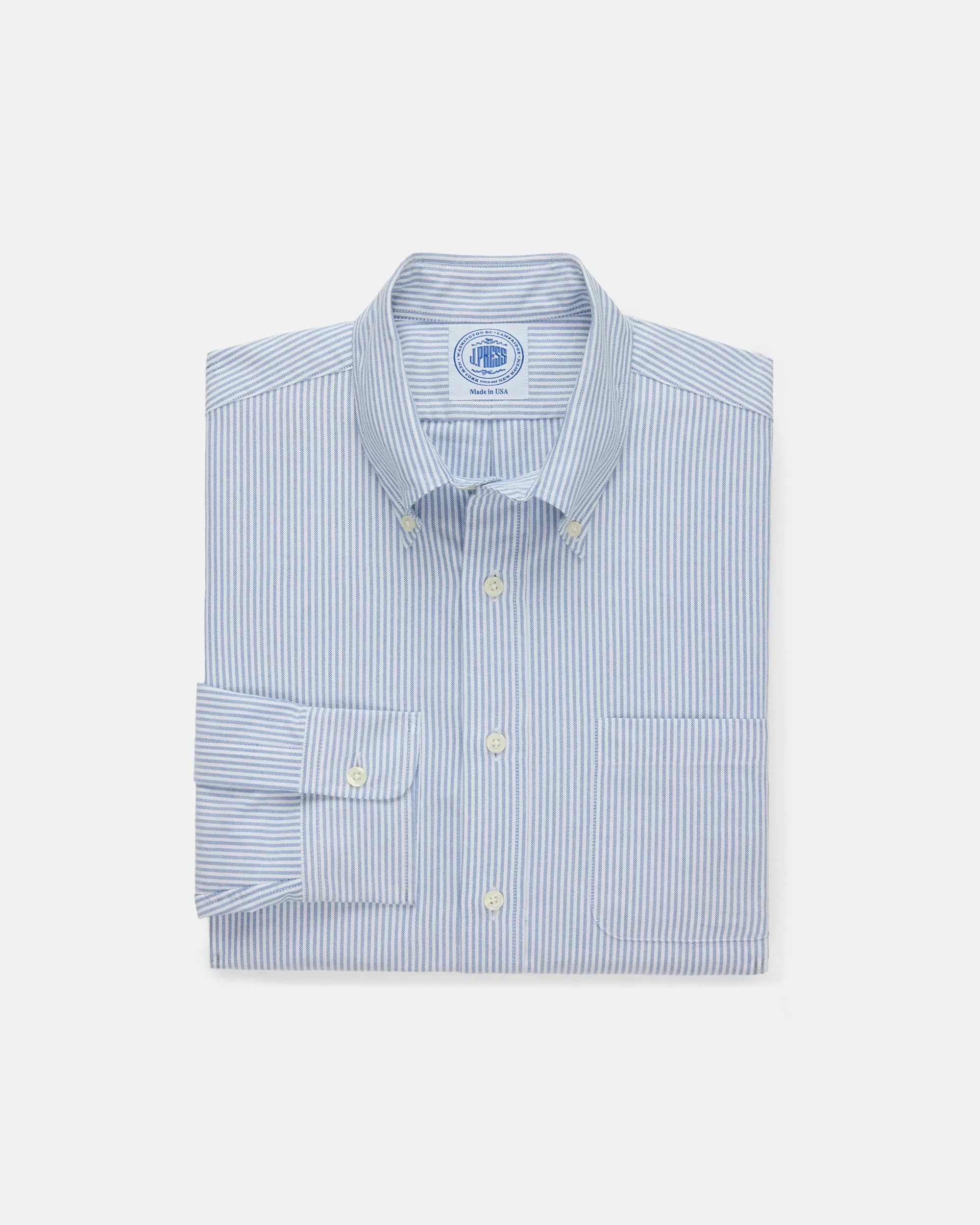 BLUE UNIVERSITY STRIPE OXFORD SHIRT - TRIM FIT