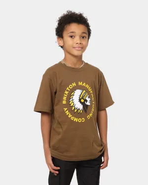 Brixton Kid's Rival Stamp Short Sleeve T-Shirt Coffee
