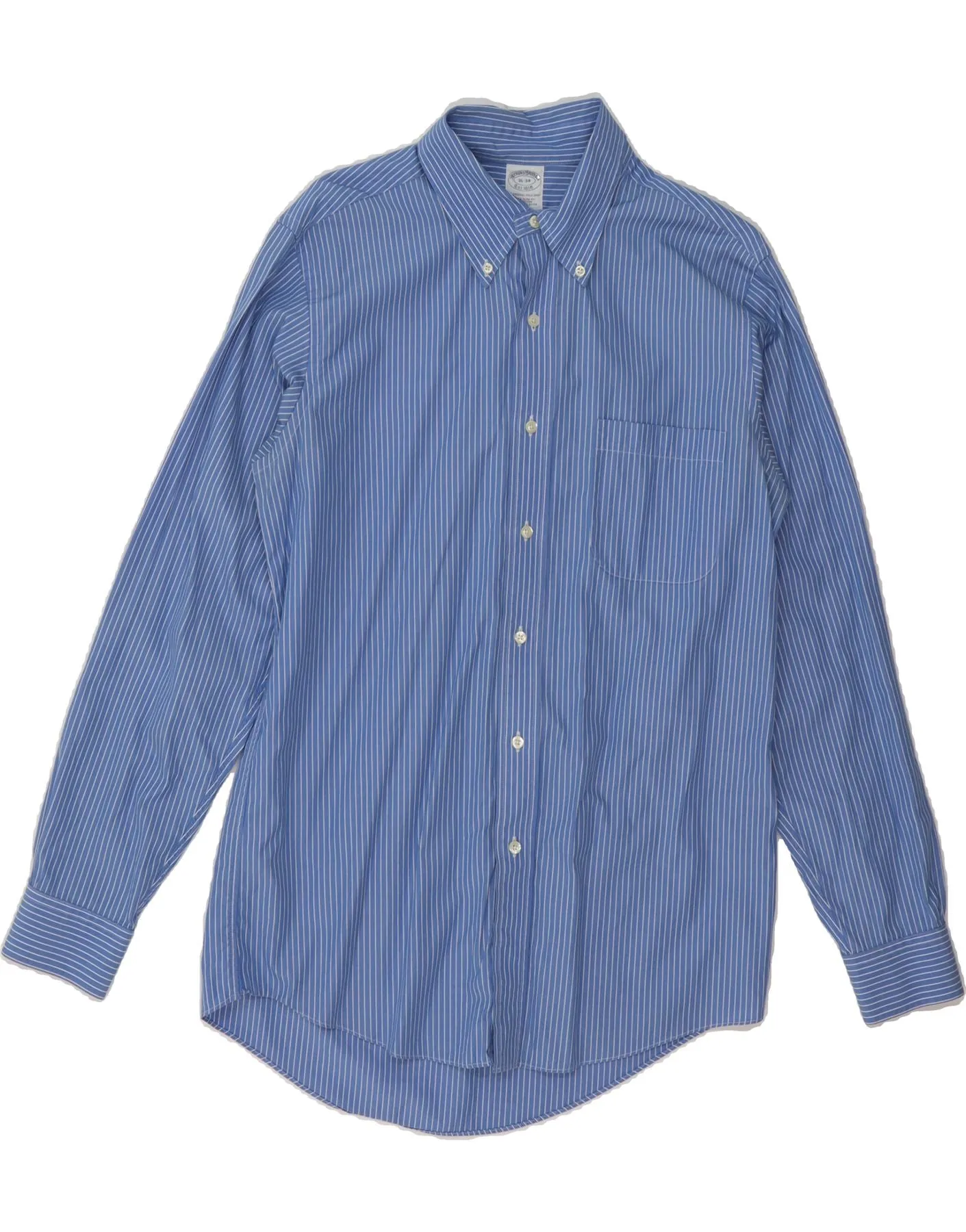 BROOKS BROTHERS Mens Extra Slim Fit Shirt Size 16 Large Blue Striped