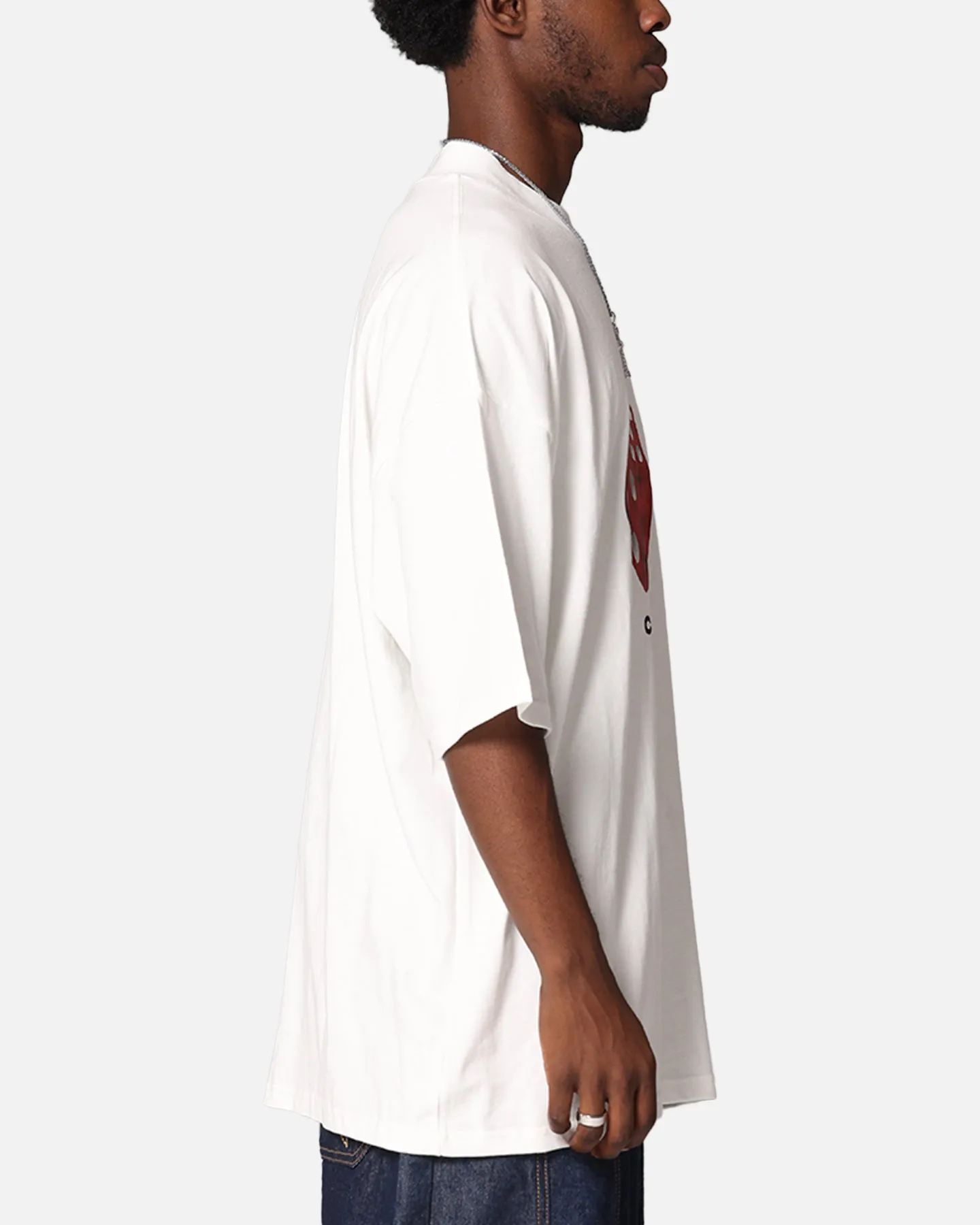Carre Die Mock Neck T-Shirt Off White