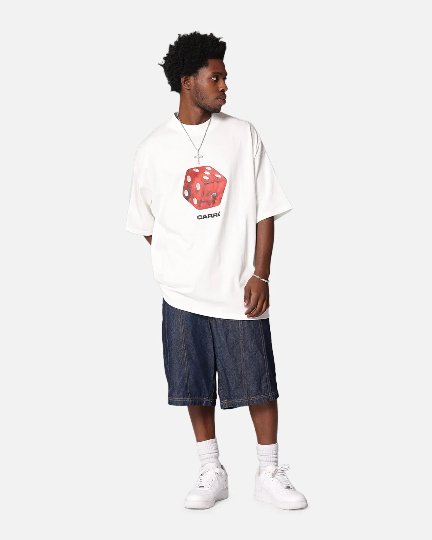Carre Die Mock Neck T-Shirt Off White