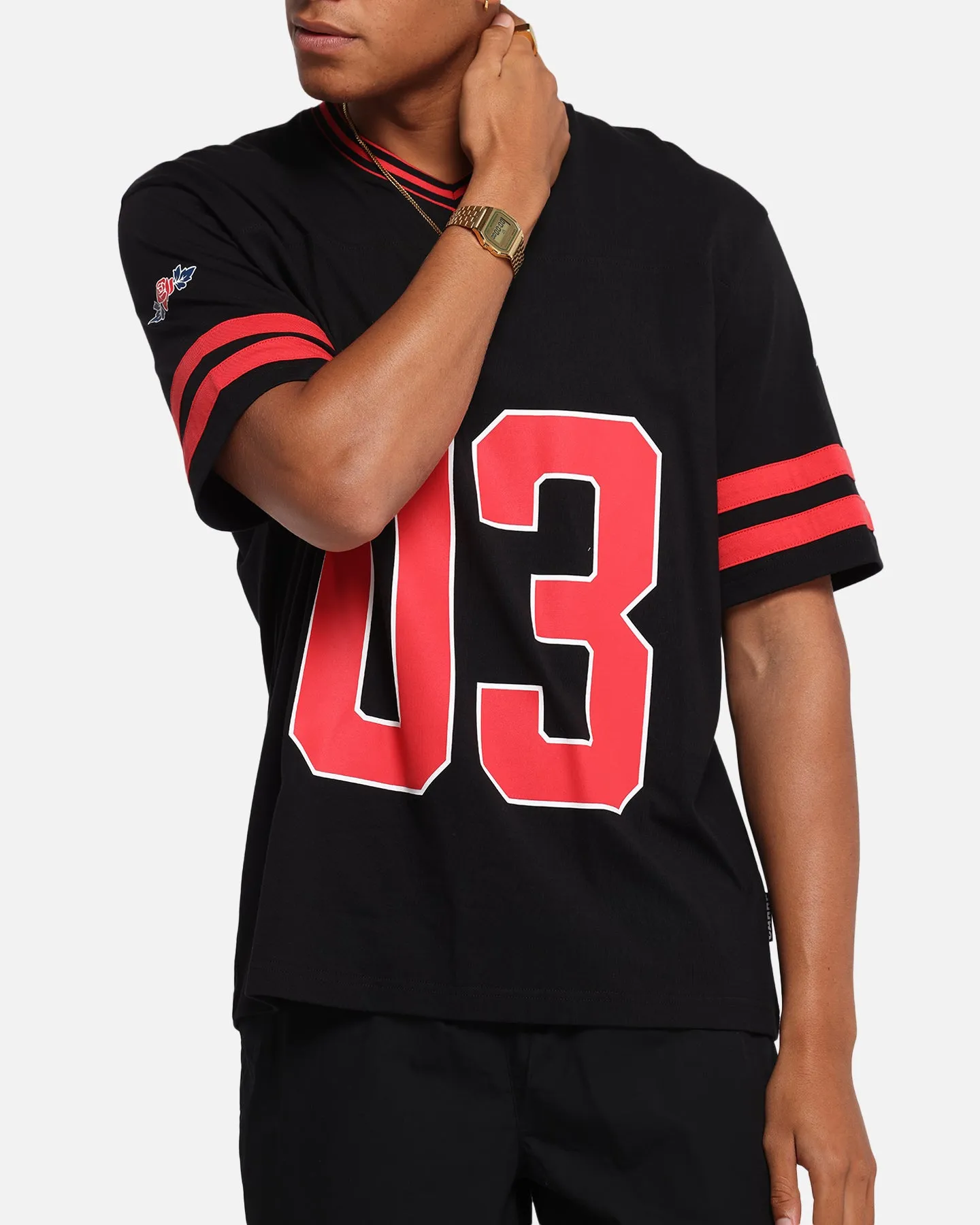 Carre Rose Football T-Shirt Black/Red
