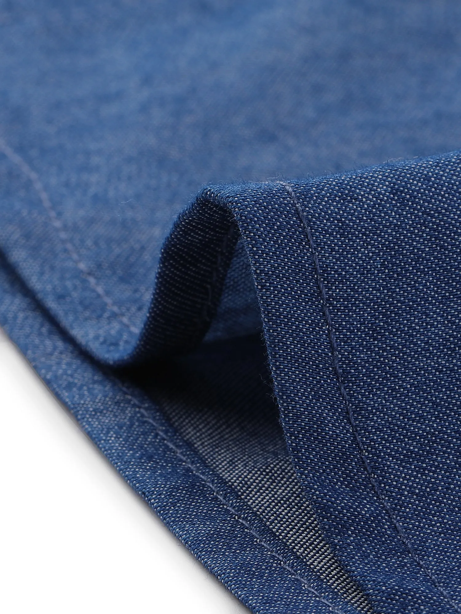 Casual Sleeveless Button Down Peter Pan Collar Chambray Shirt