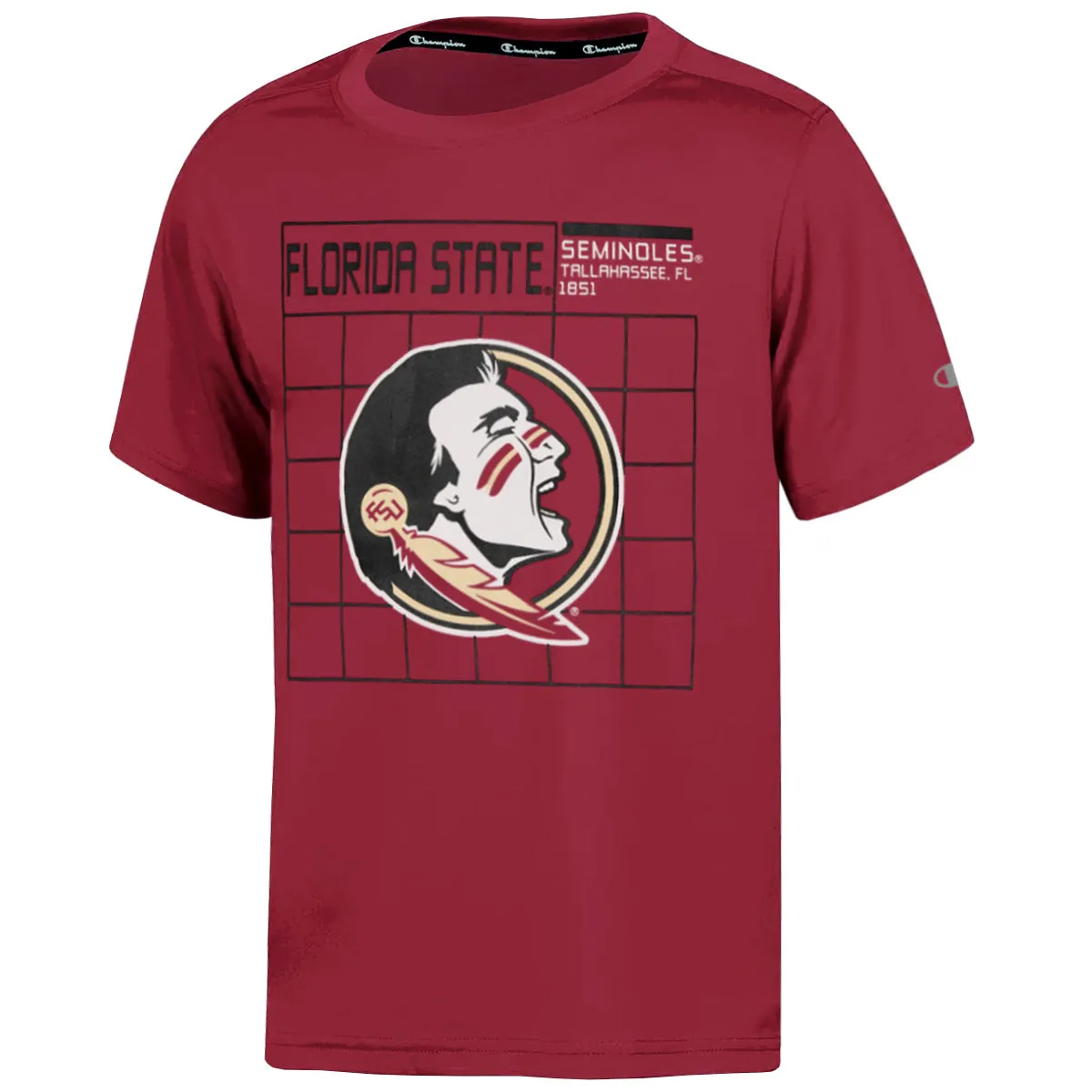 Champion Youth Seminole Logo/Florida State Design Short Sleeve Performance T-shirt - Garnet
