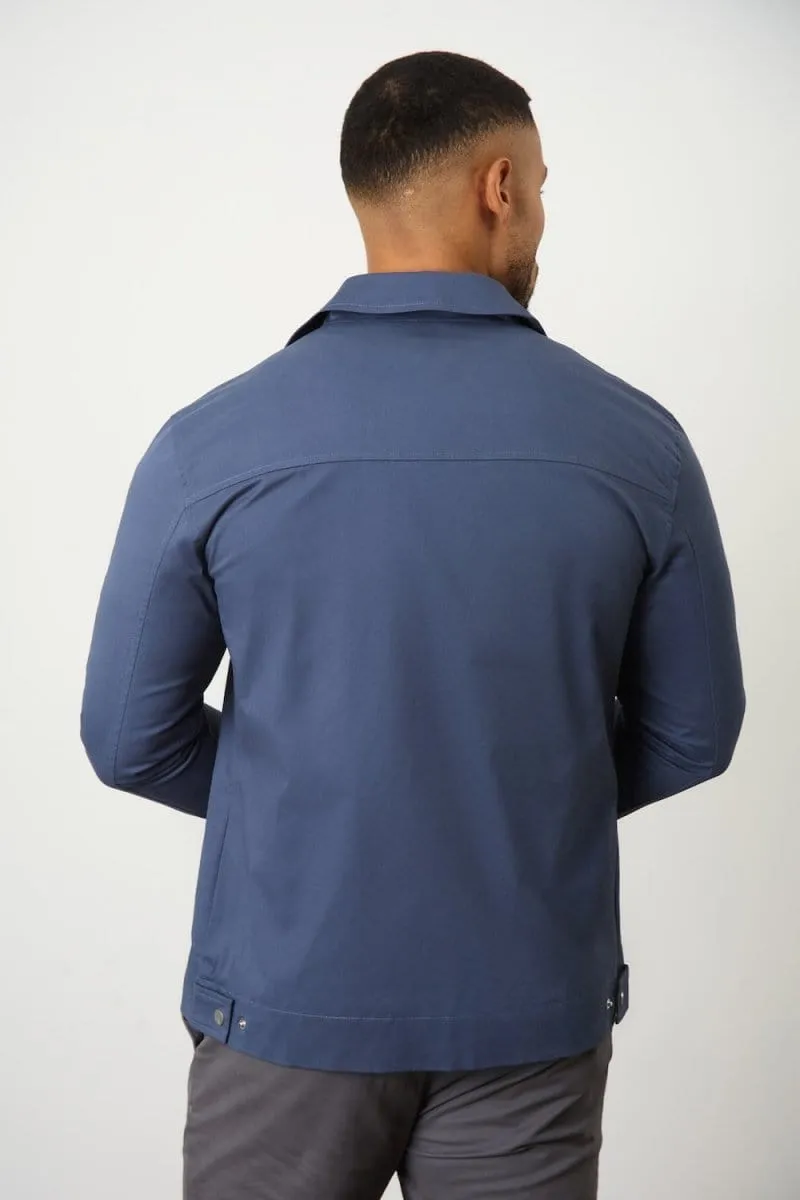 Cotton Blend Harrington in Airforce