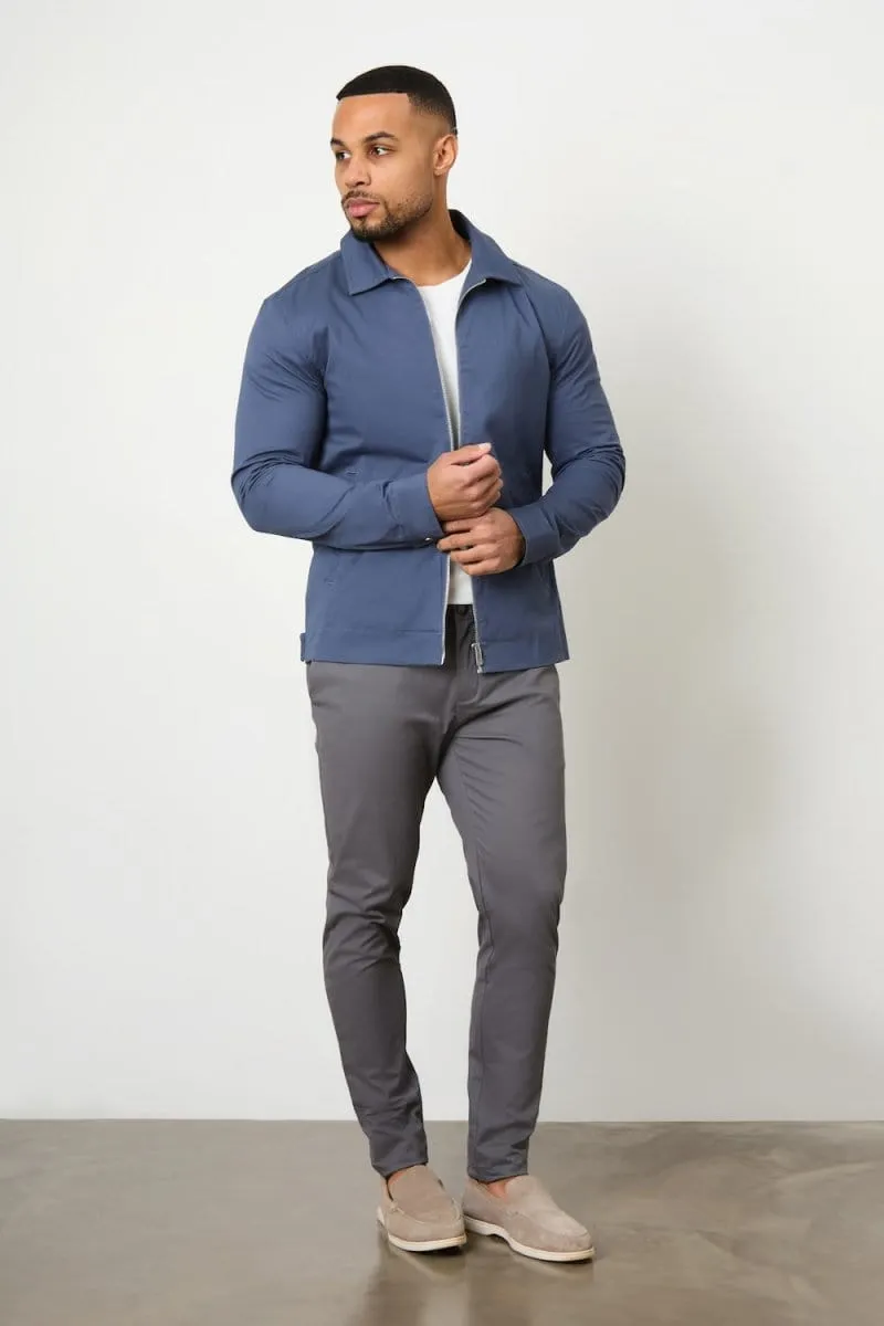 Cotton Blend Harrington in Airforce