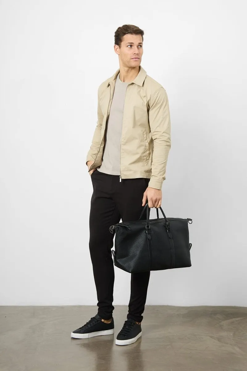Cotton Blend Harrington in Stone