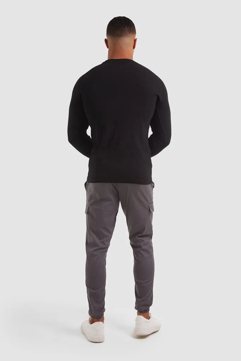 Cuffed Cargo Pants in Graphite