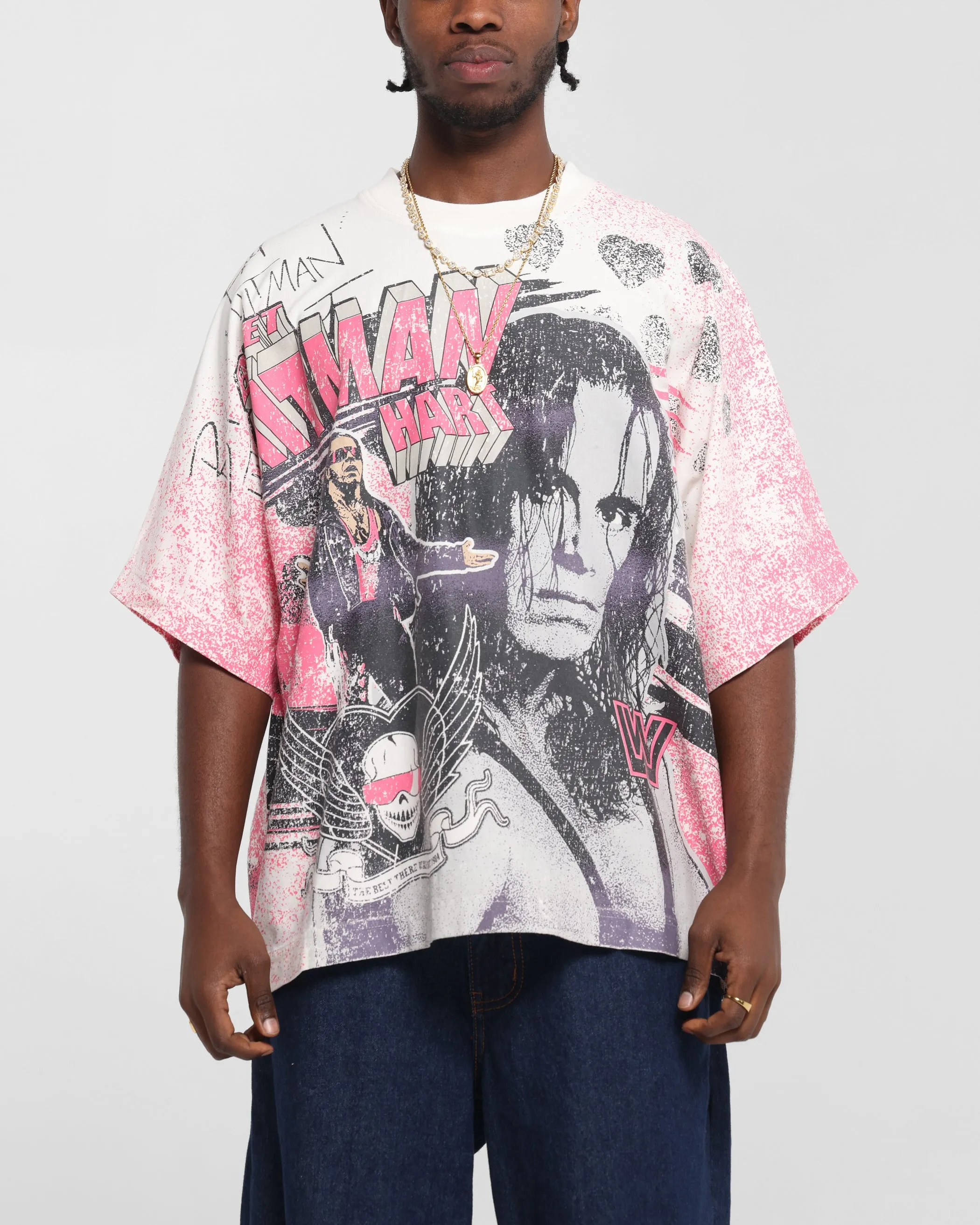 Culture Kings X WWE Bret 'The Hit Man' Hart AOP T-Shirt White