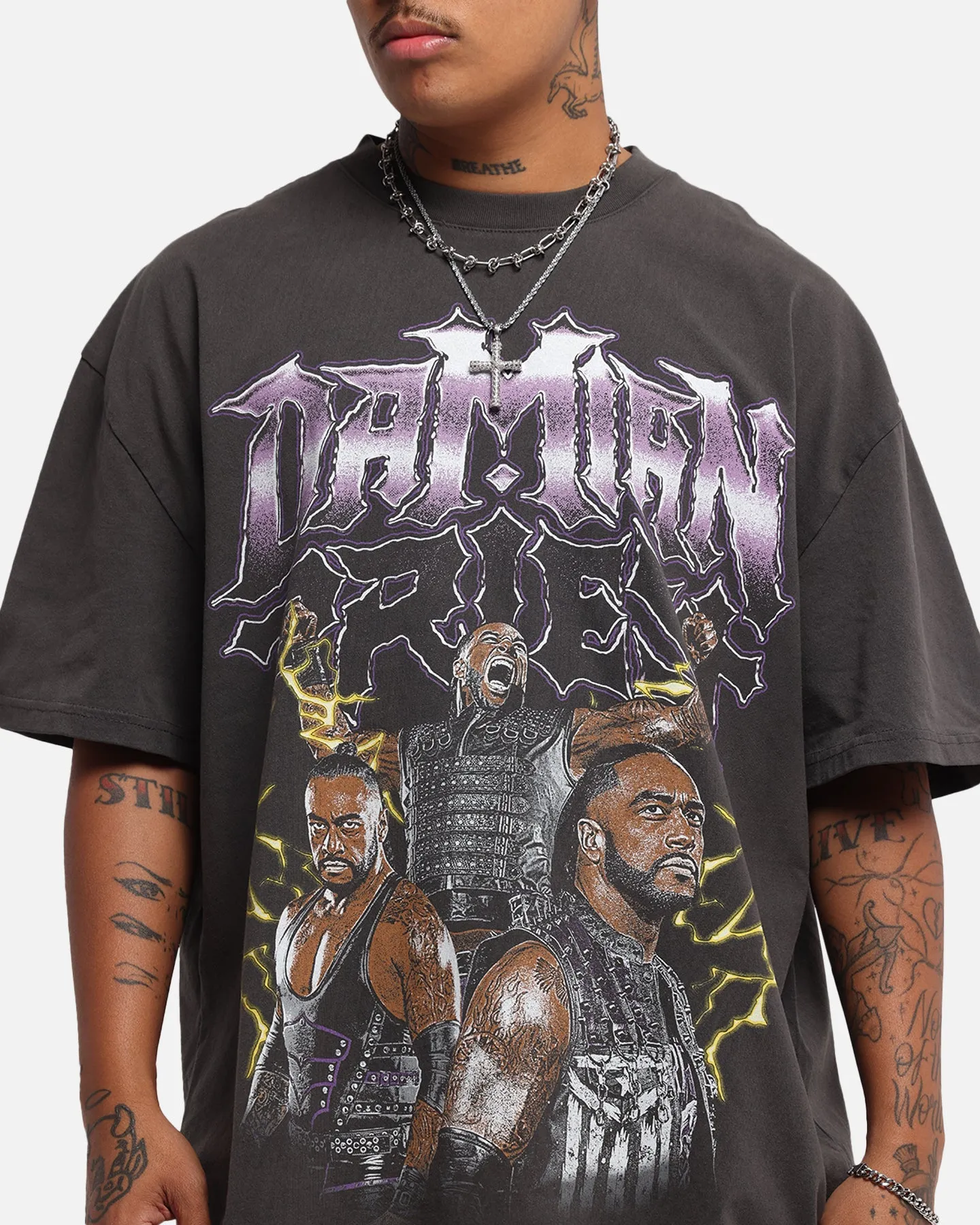 Culture Kings X WWE Damian Priest Wrestlemania XLI Heavy T-Shirt Black Wash