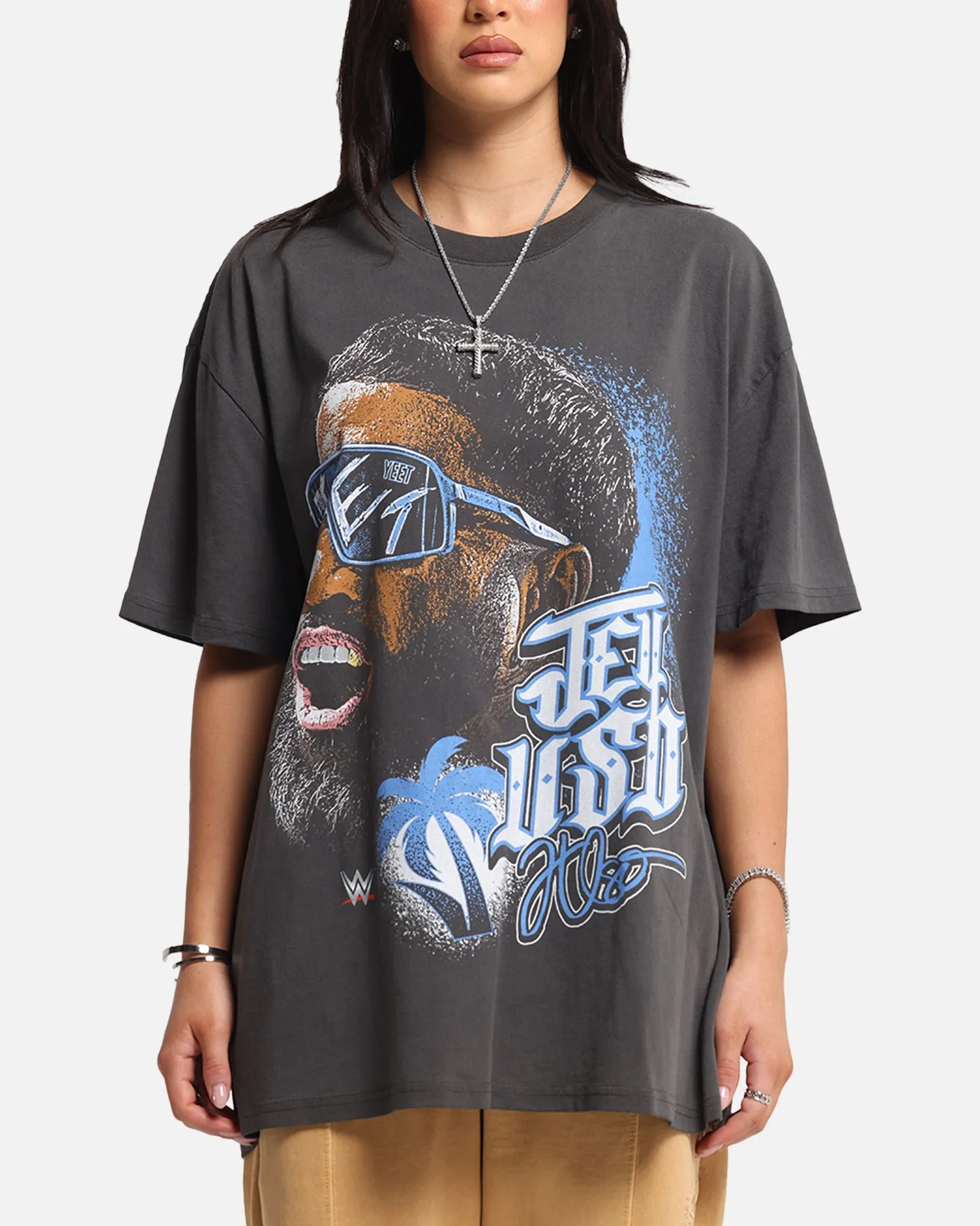 Culture Kings X WWE Jey Uso Wrestlemania XLI Heavy T-Shirt Black Wash