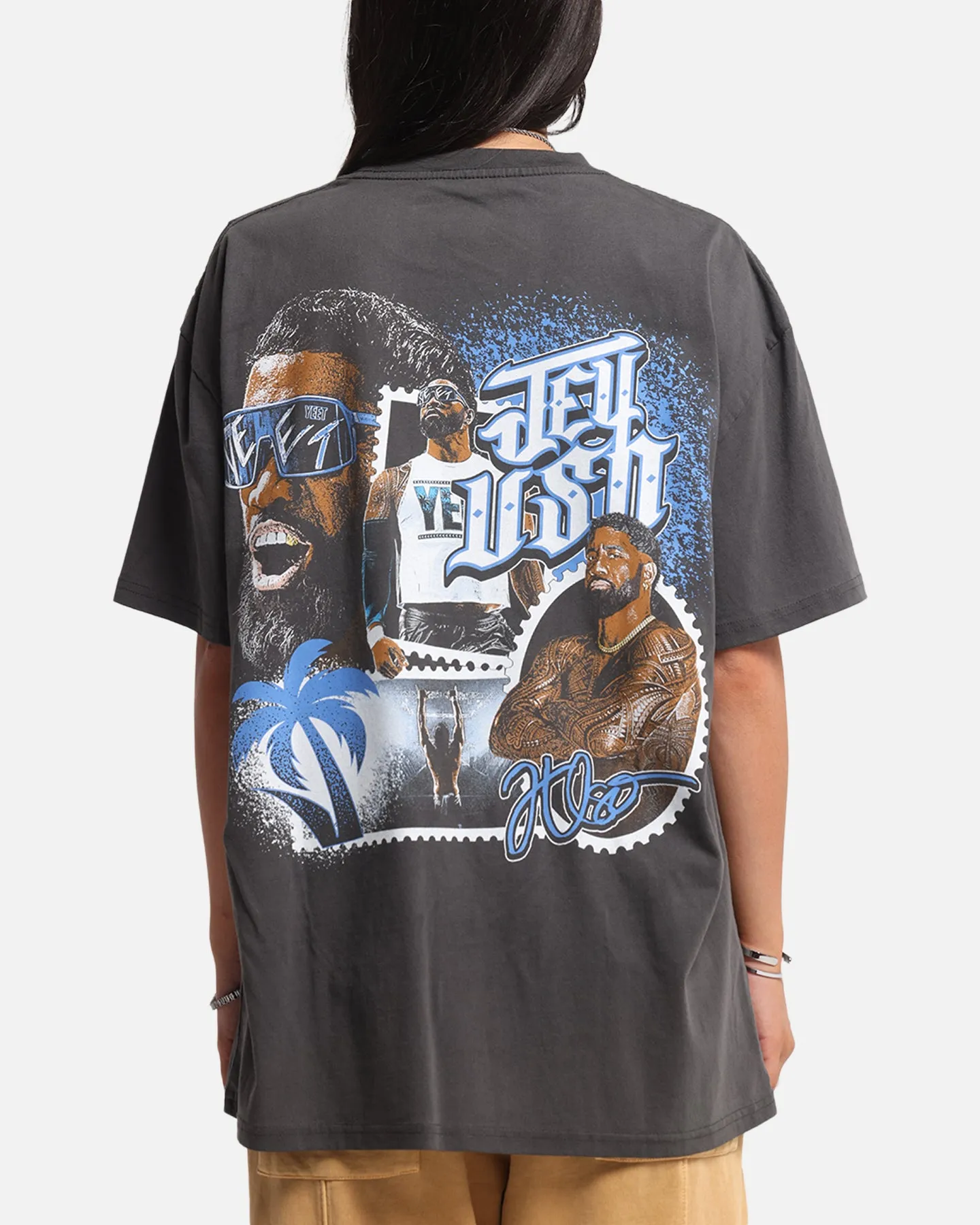Culture Kings X WWE Jey Uso Wrestlemania XLI Heavy T-Shirt Black Wash