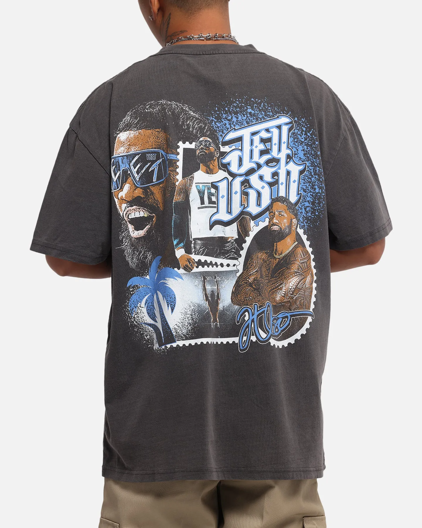 Culture Kings X WWE Jey Uso Wrestlemania XLI Heavy T-Shirt Black Wash